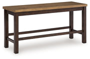 Rylandeen - Double Counter Height Bench - Light Brown / Dark Brown - R&R Furniture Gallery (Fountain Valley, CA)