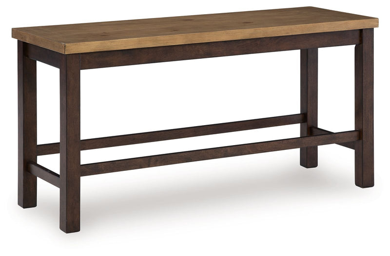 Rylandeen - Double Counter Height Bench - Light Brown / Dark Brown - R&R Furniture Gallery (Fountain Valley, CA)