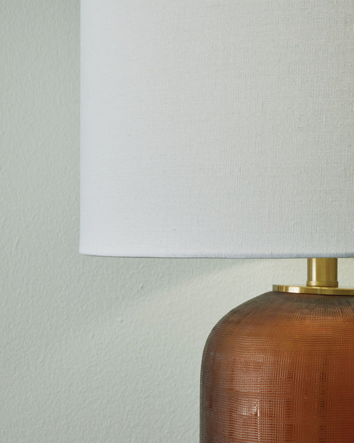 Farberman - Glass Table Lamp - Amber - R&R Furniture Gallery (Fountain Valley, CA)