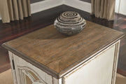 Realyn - Chair Side End Table - Insert Mirror - White / Brown - R&R Furniture Gallery (Fountain Valley, CA)