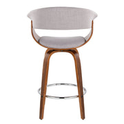 Set of two Lumi Source vintage mod mid-century modern fixed height counter stools with swivel and round footrest.