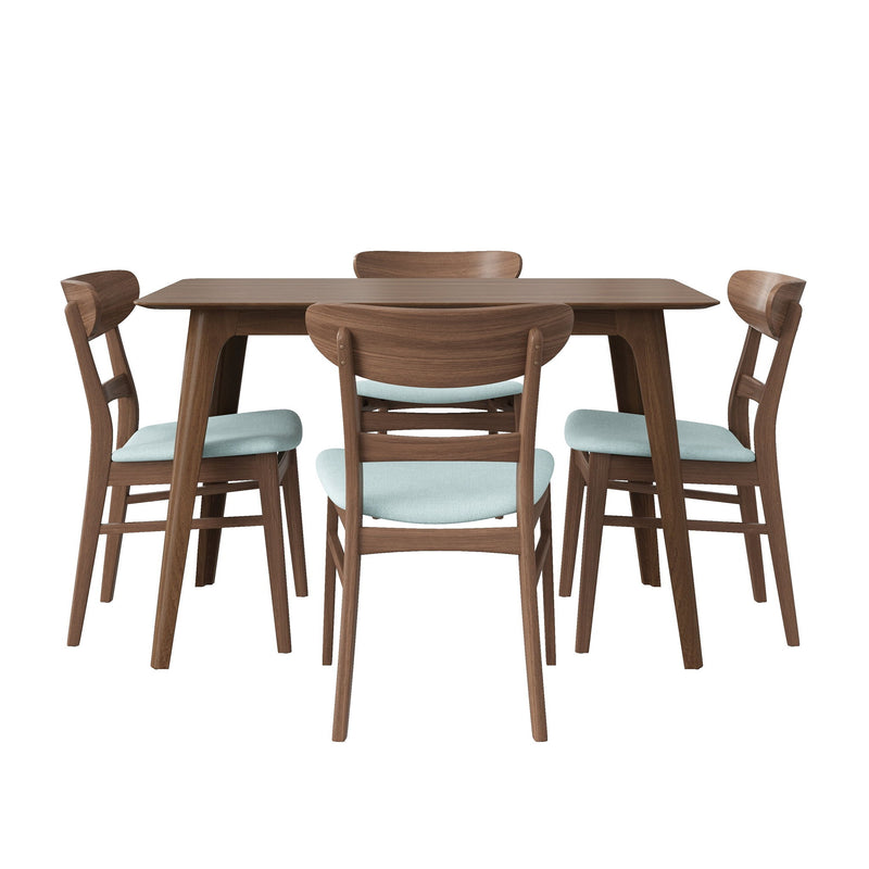 5 Piece Dining Set, 1 Table And 4 Upholstered Chairs