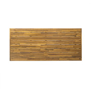 Acacia wood patio dining table by Noble House, 69-inch rectangular outdoor teak and black dining table with sturdy design.