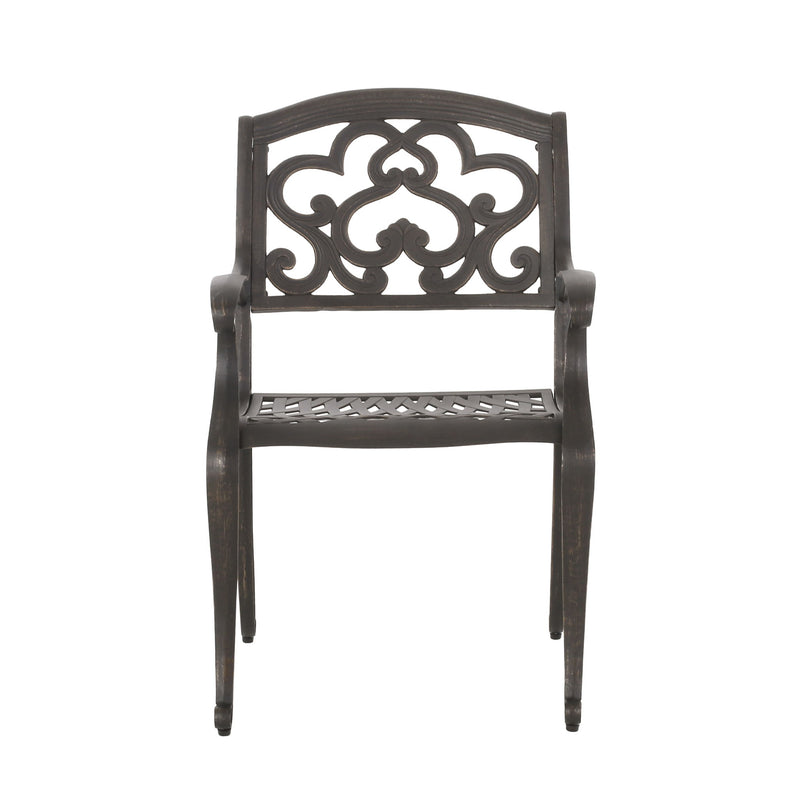Cast Aluminum Dining Chair With Hand Crafted Details - Copper - R&R Furniture Gallery (Fountain Valley, CA)