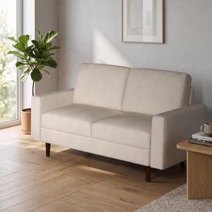2 Seat Loveseat Sofa, Loose Back Cushion For Living Room