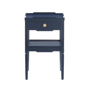 Foley - 1 Drawer Nightstand With Pull - Dark Blue