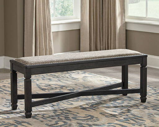 Tyler Creek - Upholstered Bench - Black / Grayish Brown - R&R Furniture Gallery (Fountain Valley, CA)