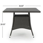Outdoor Rattan Square Dining Table With 4 Legs - Gray - R&R Furniture Gallery (Fountain Valley, CA)