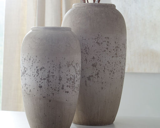 Dimitra - Vase Set (Set of 2) - Brown / Cream - R&R Furniture Gallery (Fountain Valley, CA)