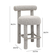Carmel - Boucle and Solid Wood Counter Stool - R&R Furniture Gallery (Fountain Valley, CA)