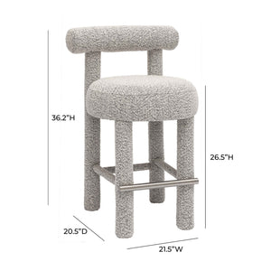 Carmel - Boucle and Solid Wood Counter Stool - R&R Furniture Gallery (Fountain Valley, CA)