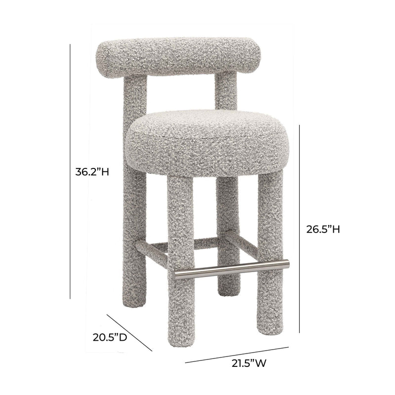 Carmel - Boucle and Solid Wood Counter Stool - R&R Furniture Gallery (Fountain Valley, CA)