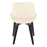Lumi Source Fabrico mid-century modern dining chair set with comfortable design, featuring wooden legs and upholstered seats.