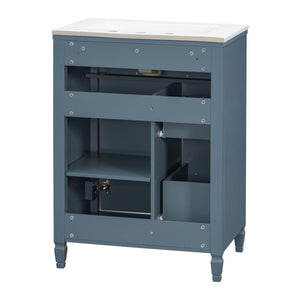 Freestanding Bathroom Vanity With Sink, Soft Close Door, Tip Out Drawer