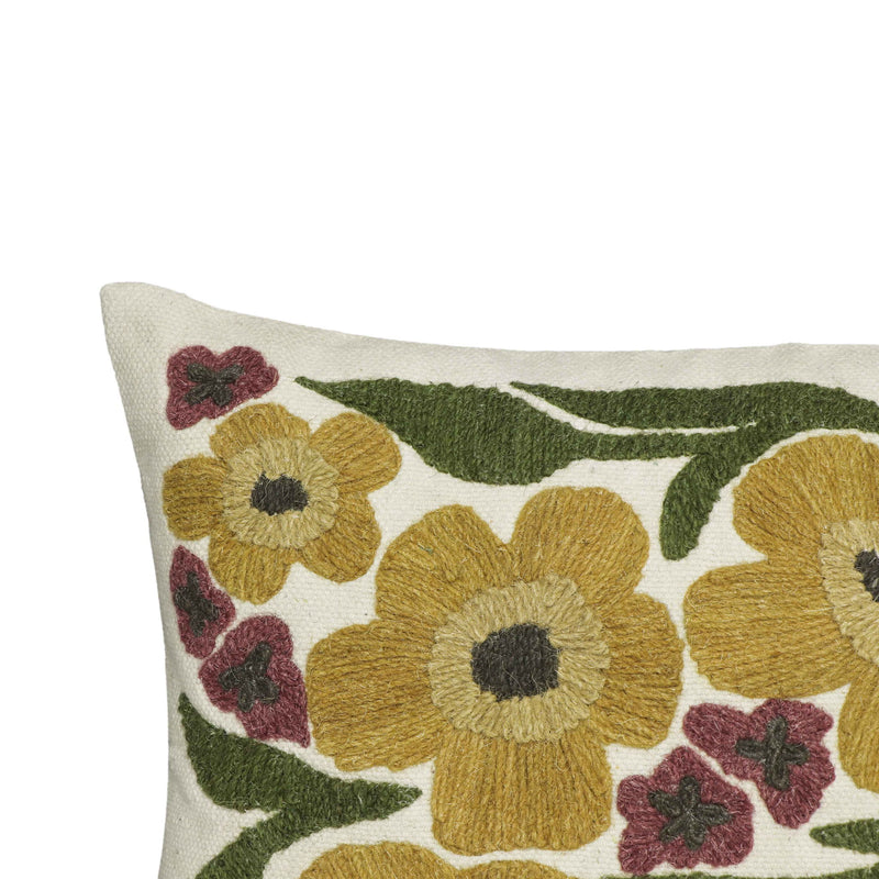 Blossom - Embroidered Daisy Wool Accent Cushion - Multi - R&R Furniture Gallery (Fountain Valley, CA)