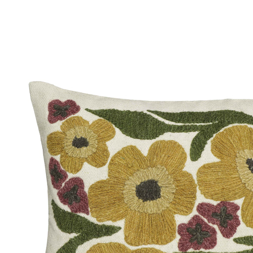 Blossom - Embroidered Daisy Wool Accent Cushion - Multi - R&R Furniture Gallery (Fountain Valley, CA)