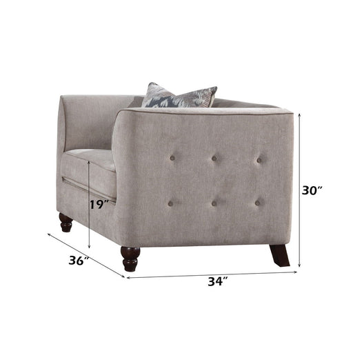 Cyndi - Chair With Pillow - Tan Velvet - R&R Furniture Gallery (Fountain Valley, CA)