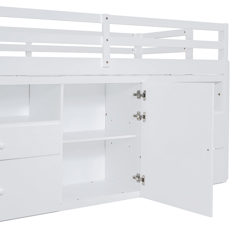 Loft Bed With 4 Drawers, Underneath Cabinet And Shelves - R&R Furniture Gallery (Fountain Valley, CA)