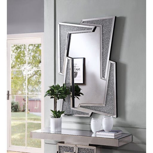Noralie - 47" Accent Mirror - Mirrored & Faux Diamonds - R&R Furniture Gallery (Fountain Valley, CA)