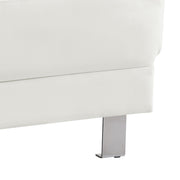 Contemporary upholstered Ottoman by Glory Furniture in a modern living room setting with neutral tones.