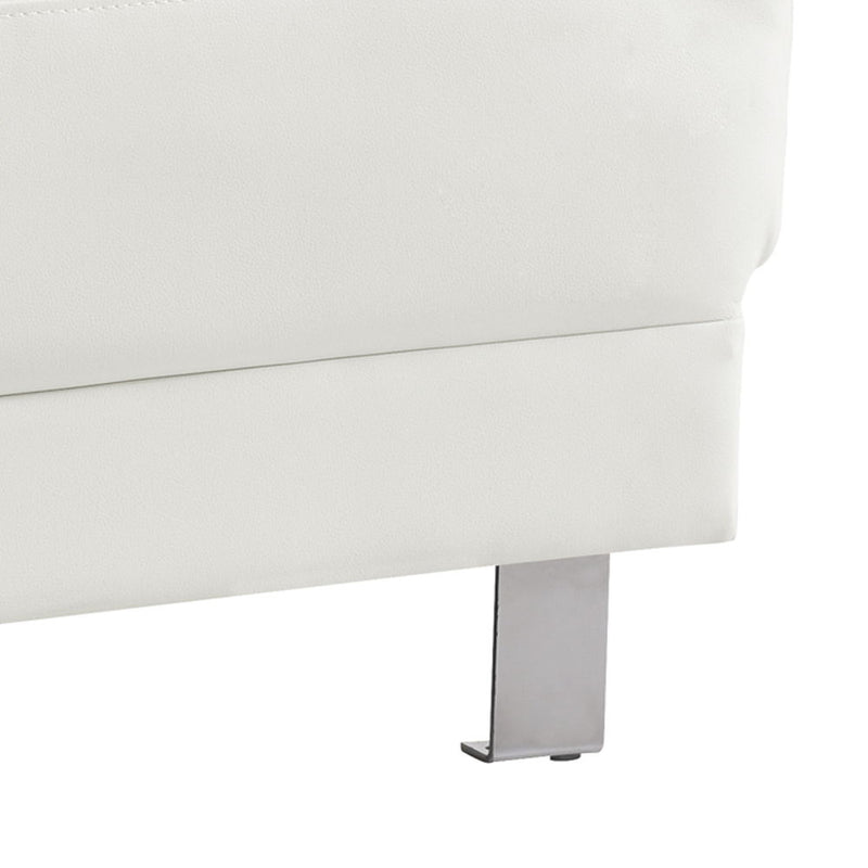 Contemporary upholstered Ottoman by Glory Furniture in a modern living room setting with neutral tones.