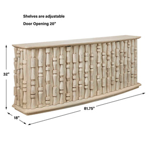 Spindle - 4 Door Cabinet - Woodtone
