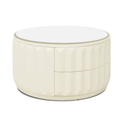 Facino - Round Storage Coffee Table - White Birch - R&R Furniture Gallery (Fountain Valley, CA)