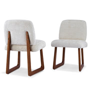 Dining Chair With Curved Legs (Set of 2) - Beige / Brown - R&R Furniture Gallery (Fountain Valley, CA)