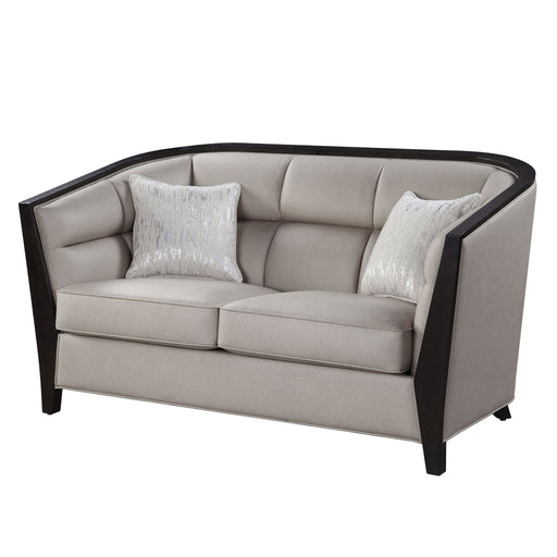 Zemocryss - Loveseat With 2 Pillows - Beige Fabric - R&R Furniture Gallery (Fountain Valley, CA)