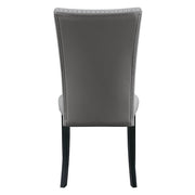 Caralin - Side Chair (Set of 2) - Gray Synthetic Leather & Black - R&R Furniture Gallery (Fountain Valley, CA)