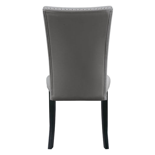 Caralin - Side Chair (Set of 2) - Gray Synthetic Leather & Black - R&R Furniture Gallery (Fountain Valley, CA)
