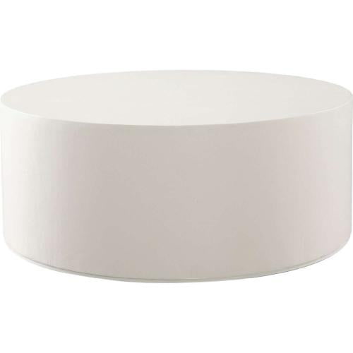 Montage Round Cocktail Table in Ivory Faux Cement Finish
