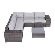 Modern Patio Rattan Sectional Set With Cushions - R&R Furniture Gallery (Fountain Valley, CA)