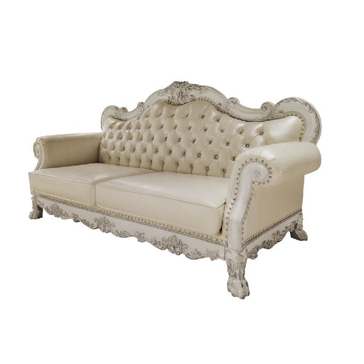 Dresden - Sofa With 4 Pillows - Synthetic Leather & Bone White - R&R Furniture Gallery (Fountain Valley, CA)