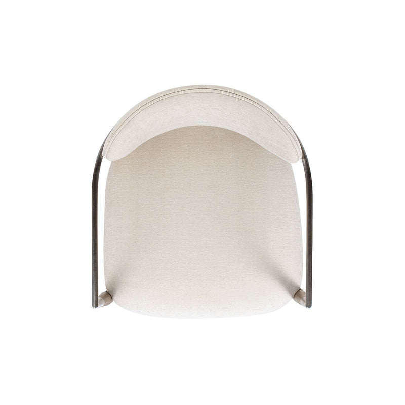 Artemis - Mixed Material Upholstered Dining Arm Chair - Warm White - R&R Furniture Gallery (Fountain Valley, CA)