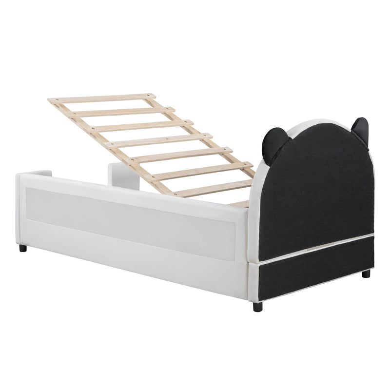 Upholstered Daybed With Bear Shaped Headboard, Hydraulic System And Breathable Fence - R&R Furniture Gallery (Fountain Valley, CA)