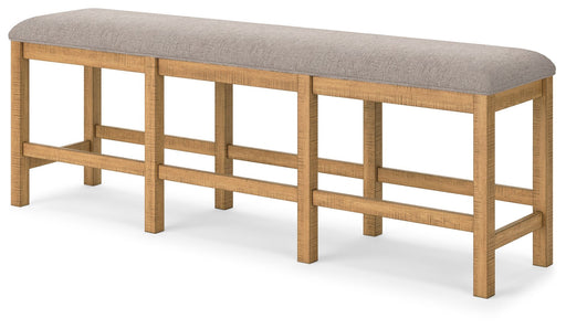 Havonplane - XL Counter Height Upholstered Dining Bench - Brown - R&R Furniture Gallery (Fountain Valley, CA)