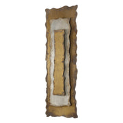 Uttermost Jaymes oxidized gold panel wall decor with intricate geometric design, ideal for modern interior decoration.