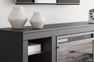 Cayberry - TV Stand With Fireplace - Black - R&R Furniture Gallery (Fountain Valley, CA)