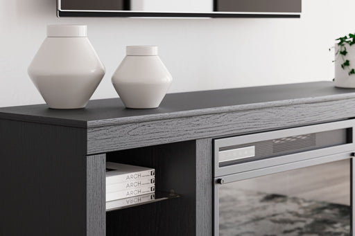 Cayberry - TV Stand With Fireplace - Black - R&R Furniture Gallery (Fountain Valley, CA)