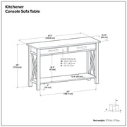 Handcrafted Kitchener console table by Simpli-Home with wooden finish and elegant design, ideal for entryways or living rooms.