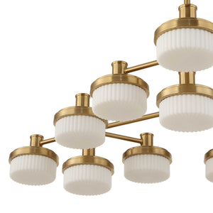 Wedge - 12 Light LED Brass Chandelier - White / Gold