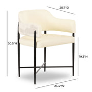 Sezanne - Vegan Leather And 2-Tone Jacquard Dining Chair - Cream - R&R Furniture Gallery (Fountain Valley, CA)