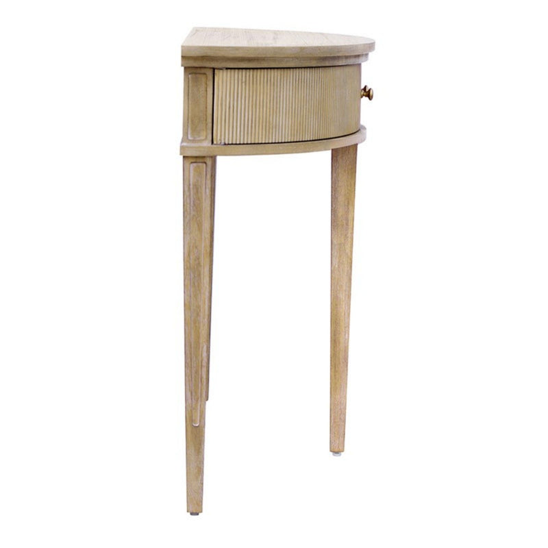 Vintage Inspired Storage Console Table With Fluted Doors
