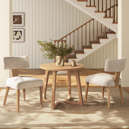 Louise - Split Back Upholstered Dining Side Chair (Set of 2) - Travertine Beige - R&R Furniture Gallery (Fountain Valley, CA)