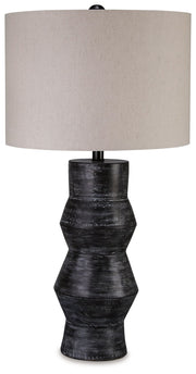 Kerbert - Terracotta Table Lamp - Distressed Black - R&R Furniture Gallery (Fountain Valley, CA)