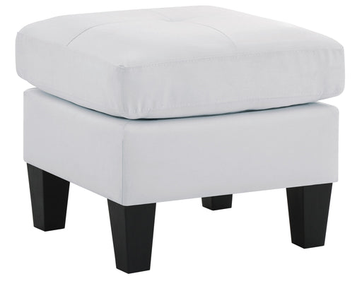 Upholstered Ottoman by Glory Furniture, casual and stylish for modern living spaces, with a cushioned top and sleek design.
