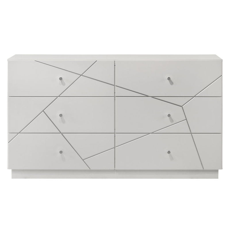 Esther - Dresser - White / Silver - R&R Furniture Gallery (Fountain Valley, CA)