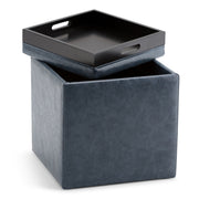 Rockwood - Upholstered Cube Storage Ottoman With Tray - R&R Furniture Gallery (Fountain Valley, CA)