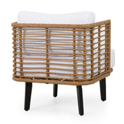 Outdoor Wicker Club Chair With Water Resistant Cushion - Brown - R&R Furniture Gallery (Fountain Valley, CA)